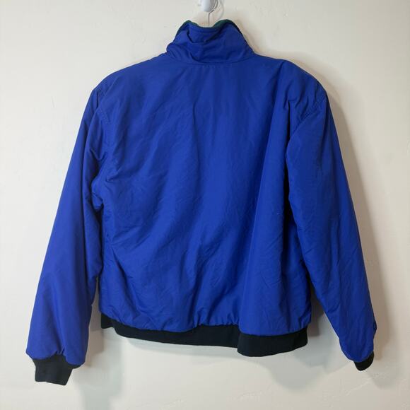 L.L. Bean Vintage Warm Up Jacket Full Zip Fleece Lined Windbreaker Bomber Blue - Picture 2 of 6